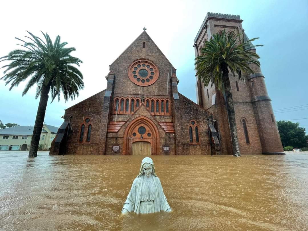 St Carthage’s in Flood photo St Carthage's Cathedral in Lismore with floodwater halfway up the doors